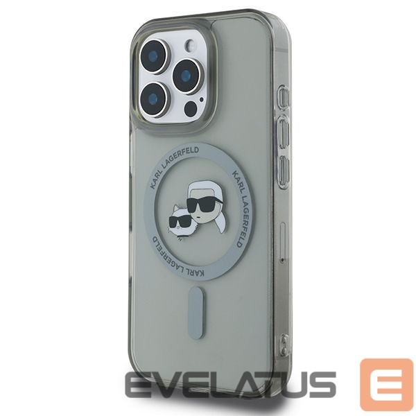 Kitos prekės Karl Lagerfeld Karl Lagerfeld IML Metal Karl&Choupette Head MagSafe Case for iPhone 16 Pro Max - Black
