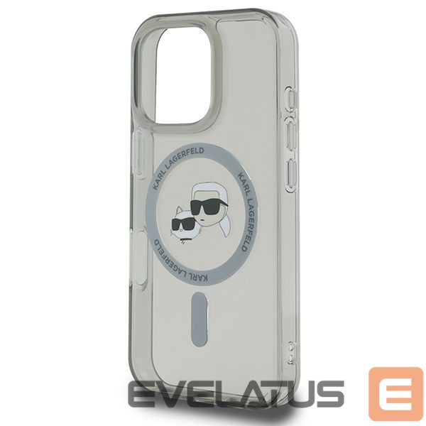 Kitos prekės Karl Lagerfeld Karl Lagerfeld IML Metal Karl&Choupette Head MagSafe Case for iPhone 16 Pro Max - Black