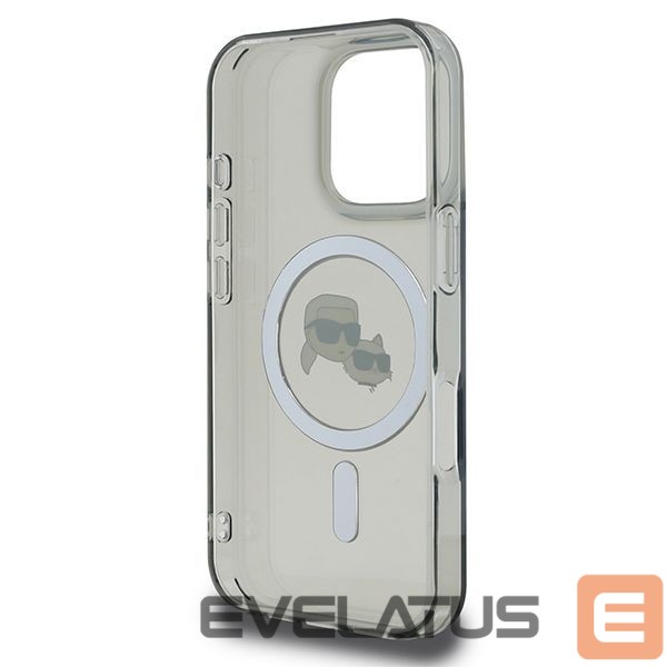 Kitos prekės Karl Lagerfeld Karl Lagerfeld IML Metal Karl&Choupette Head MagSafe Case for iPhone 16 Pro Max - Black