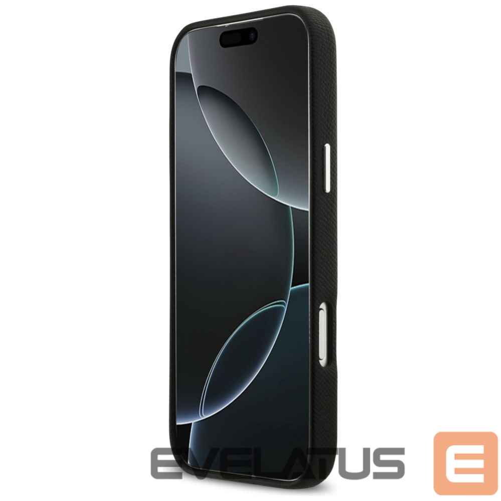 Kitos prekės Karl Lagerfeld Karl Lagerfeld FW Grained Signature Logo Case for iPhone 17 Pro Max - Black