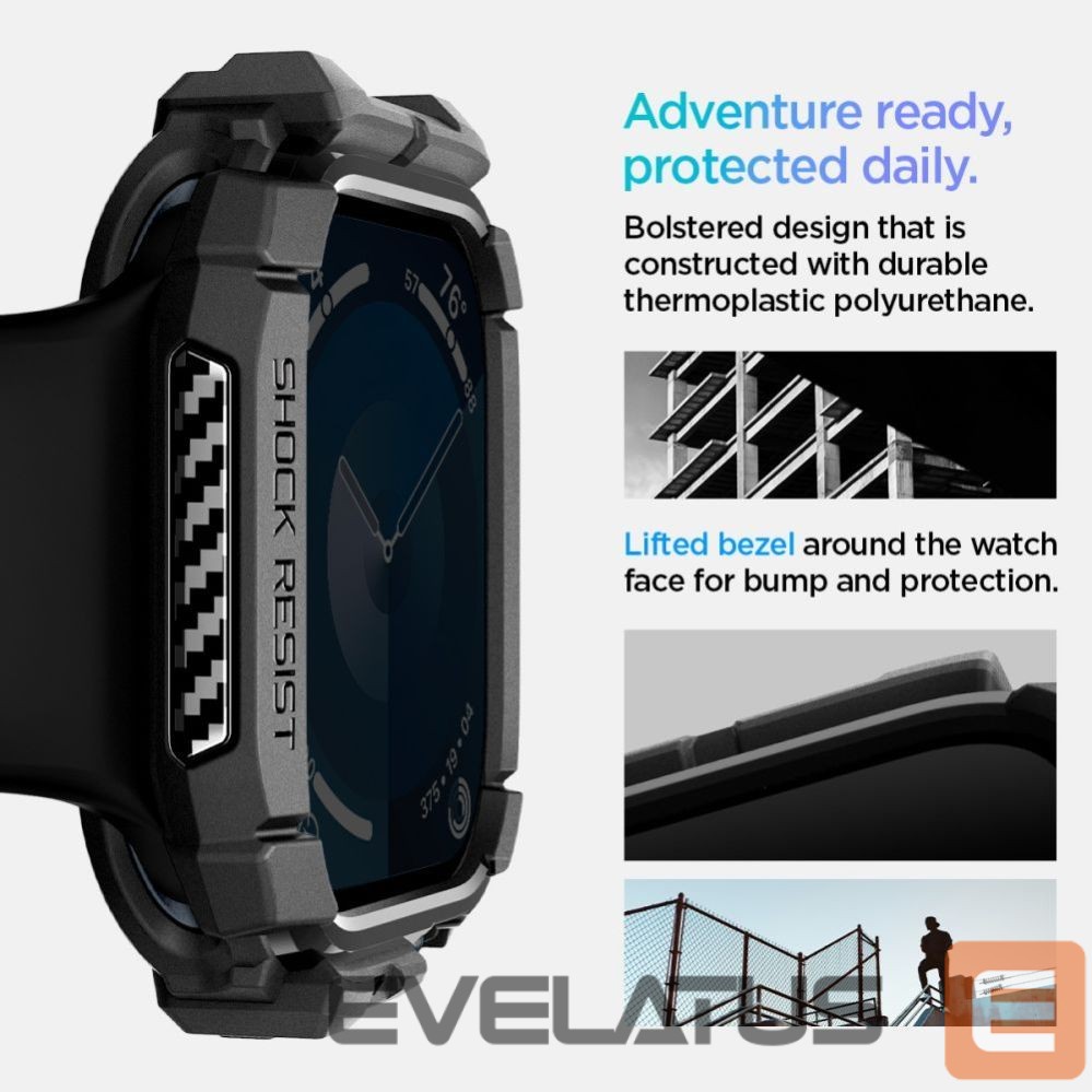 Kitos prekės Spigen Spigen Rugged Armor Case for Apple Watch 10 46mm - Black