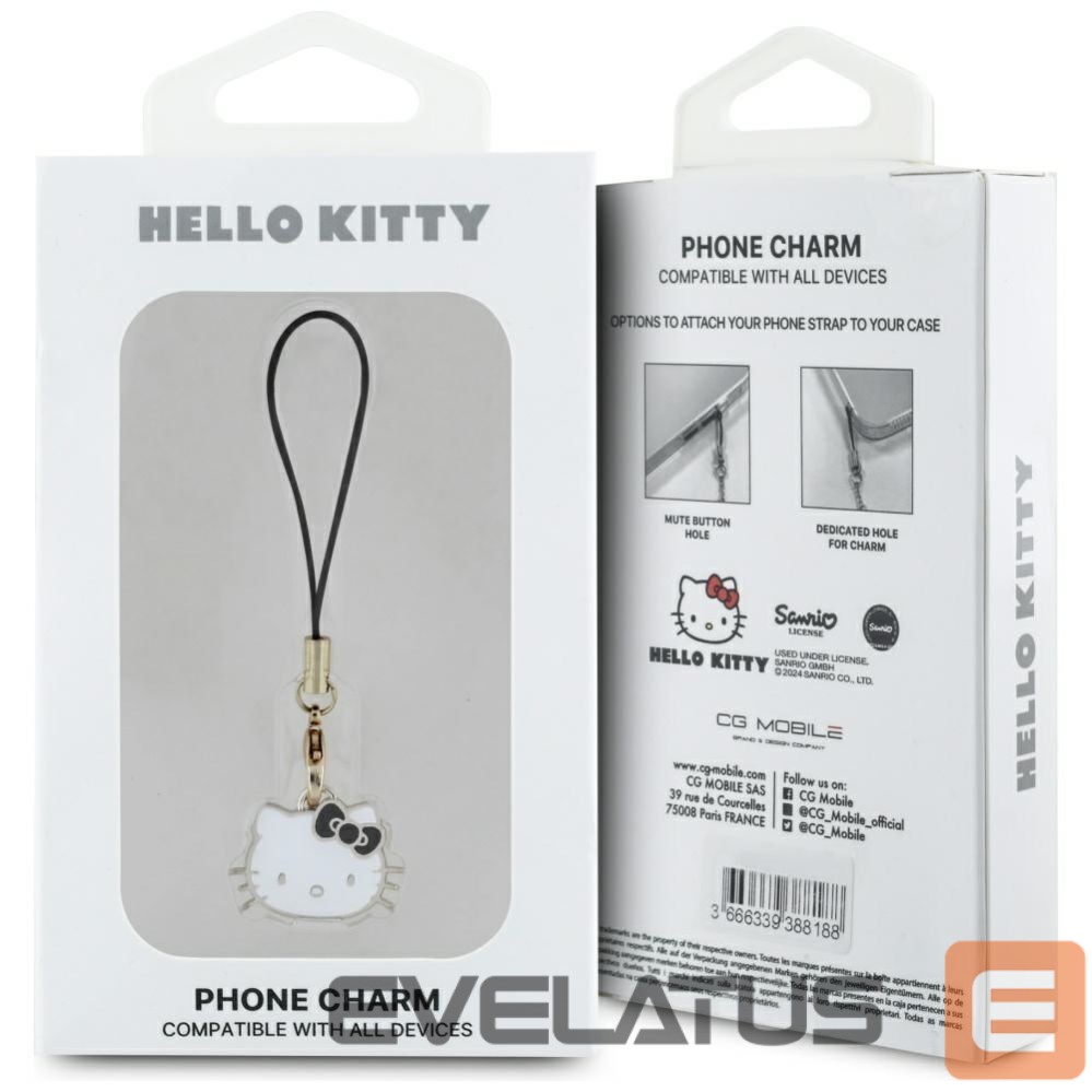 Kitos prekės Hello Kitty Hello Kitty Charm Kitty Head Pendant - Black