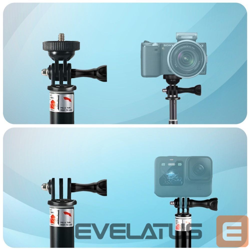 Kitos prekės Tech-Protect Tech-Protect GA100 Monopad & Selfie Stick for GoPro / DJI - Black
