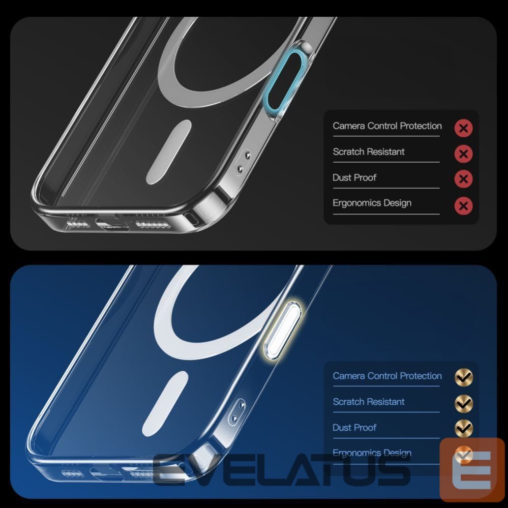 Kitos prekės Tech-Protect Tech-Protect Flexair Hybrid CC Magsafe iPhone 16 Pro Case - Clear