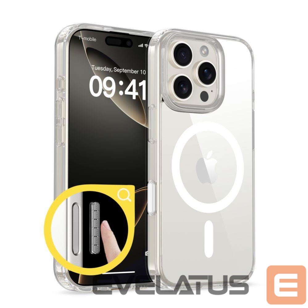 Kitos prekės Tech-Protect Tech-Protect Flexair Hybrid CC Magsafe iPhone 16 Pro Case - Clear