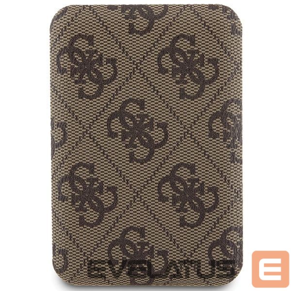 Kitos prekės Guess Guess Powerbank inductive 15W GUPB5FP4EMGW 5000mAh brown/brown 4G Leather Metal Logo MagSafe
