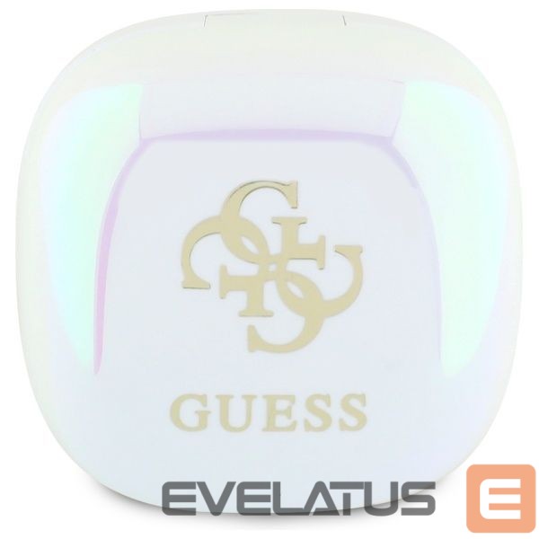 Kitos prekės Guess Guess Bluetooth headphones GUTWSJ144ESH TWS + docking station white/white Iridescent 4G Printed Logo