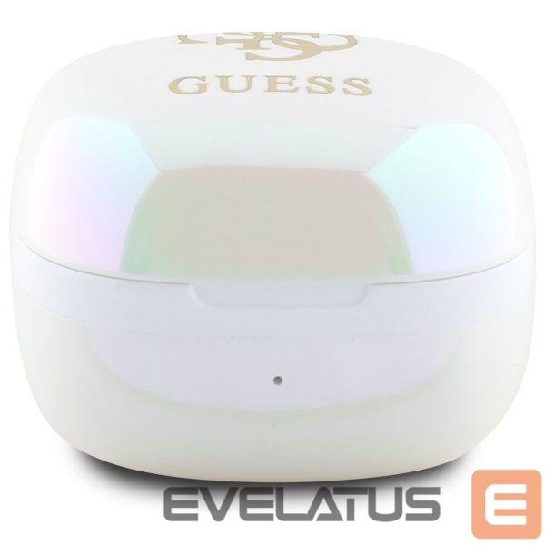 Kitos prekės Guess Guess Bluetooth headphones GUTWSJ144ESH TWS + docking station white/white Iridescent 4G Printed Logo