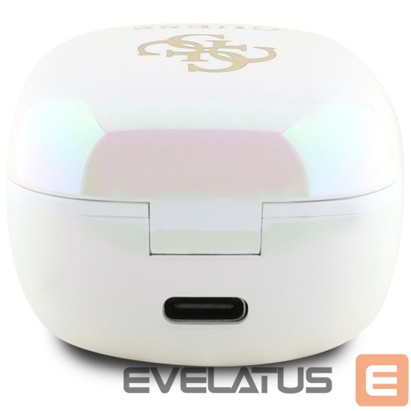 Kitos prekės Guess Guess Bluetooth headphones GUTWSJ144ESH TWS + docking station white/white Iridescent 4G Printed Logo