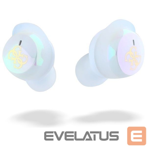 Kitos prekės Guess Guess Bluetooth headphones GUTWSJ144ESH TWS + docking station white/white Iridescent 4G Printed Logo