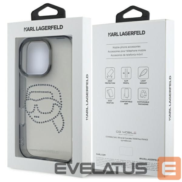 Kitos prekės Karl Lagerfeld Karl Lagerfeld KLHCP16XHKHDCELK iPhone 16 Pro Max 6.9" black/black hardcase IML Rhinestones Karl Head
