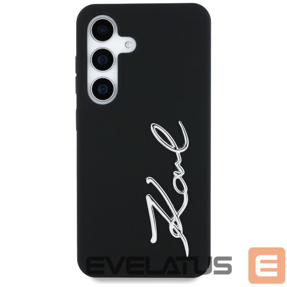 Kitos prekės Karl Lagerfeld Case Karl Lagerfeld Silicone Metal Signature Logo Samsung Galaxy S25 black