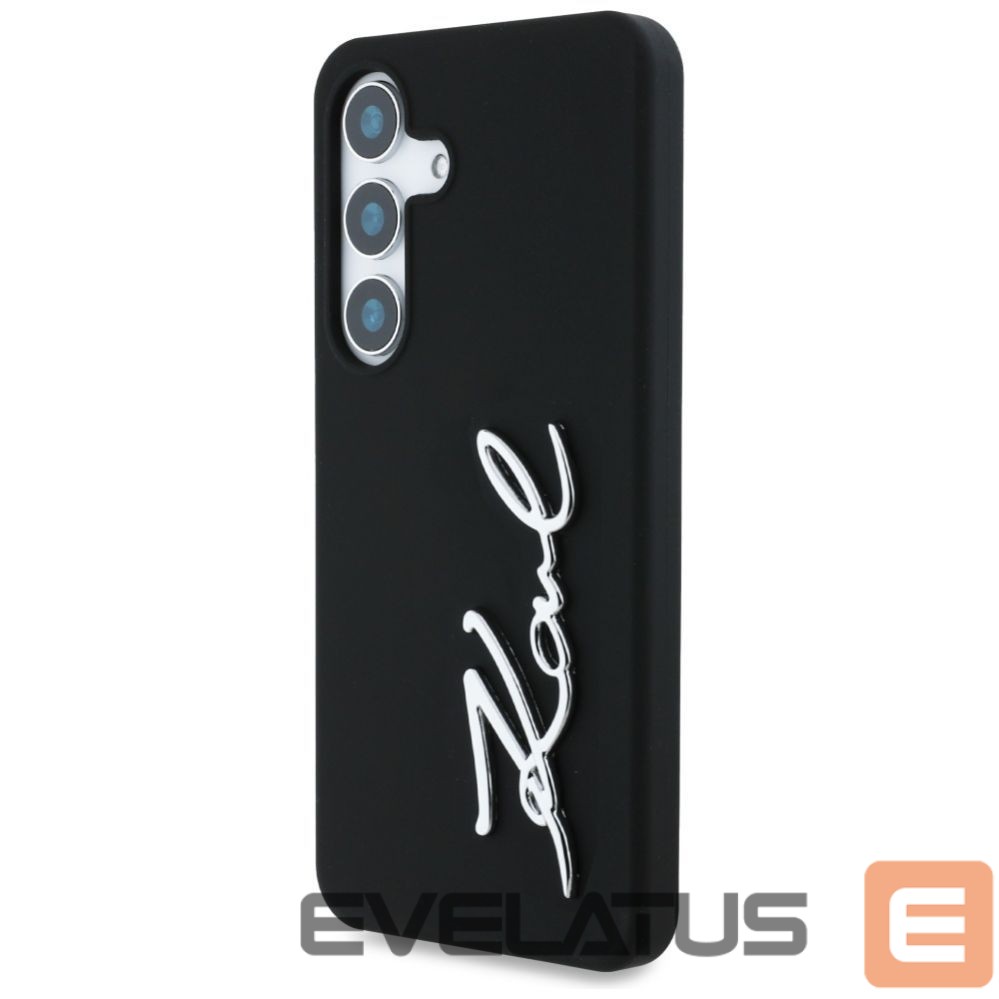 Kitos prekės Karl Lagerfeld Case Karl Lagerfeld Silicone Metal Signature Logo Samsung Galaxy S25 black