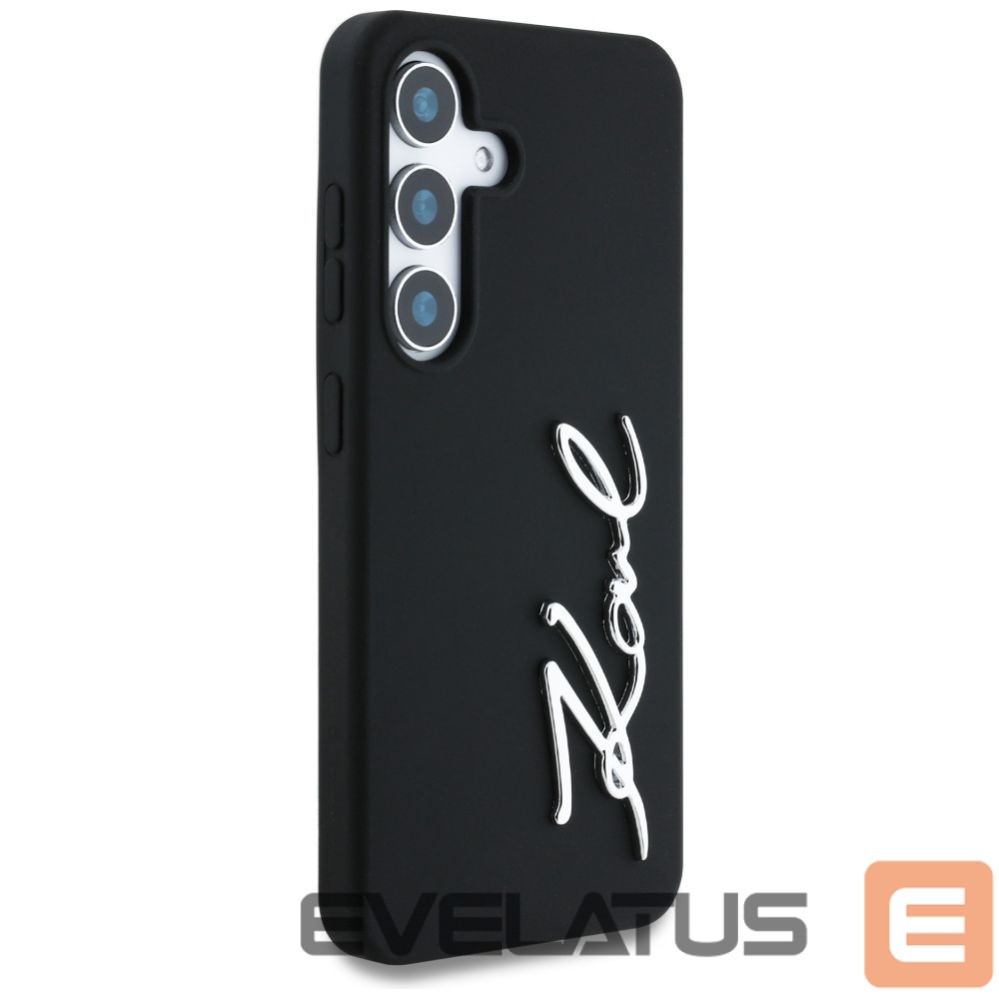 Kitos prekės Karl Lagerfeld Case Karl Lagerfeld Silicone Metal Signature Logo Samsung Galaxy S25 black