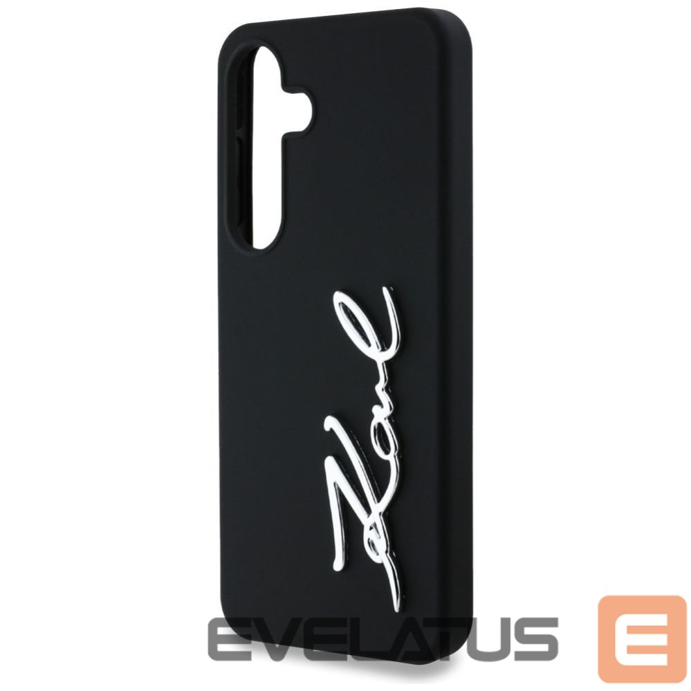 Kitos prekės Karl Lagerfeld Case Karl Lagerfeld Silicone Metal Signature Logo Samsung Galaxy S25 black