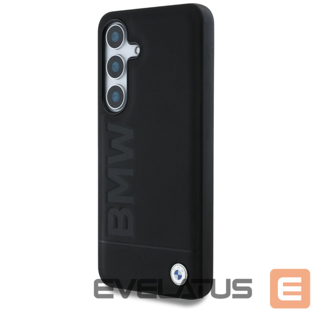 Kitos prekės BMW BMW Leather Big Wordmark Case for Samsung Galaxy S25 - Black