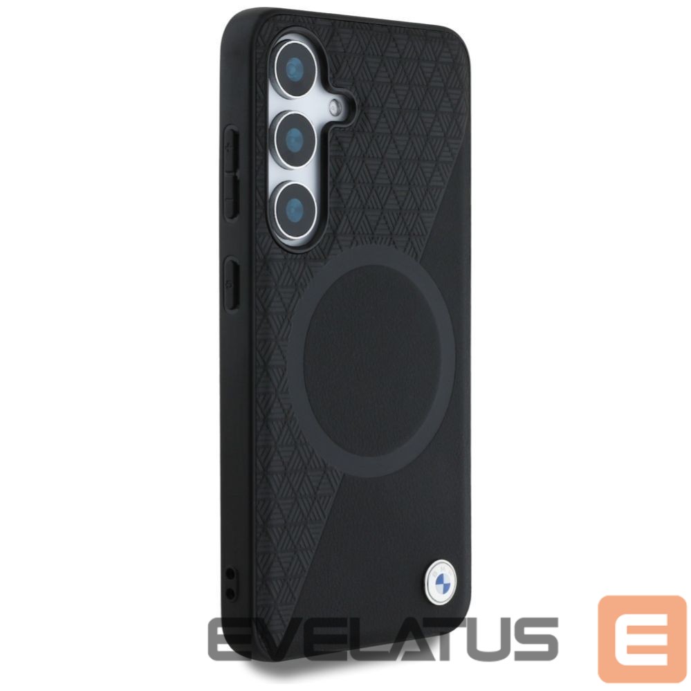 Kitos prekės BMW BMW Leather Half Textured MagSafe Case for Samsung Galaxy S25 - Black