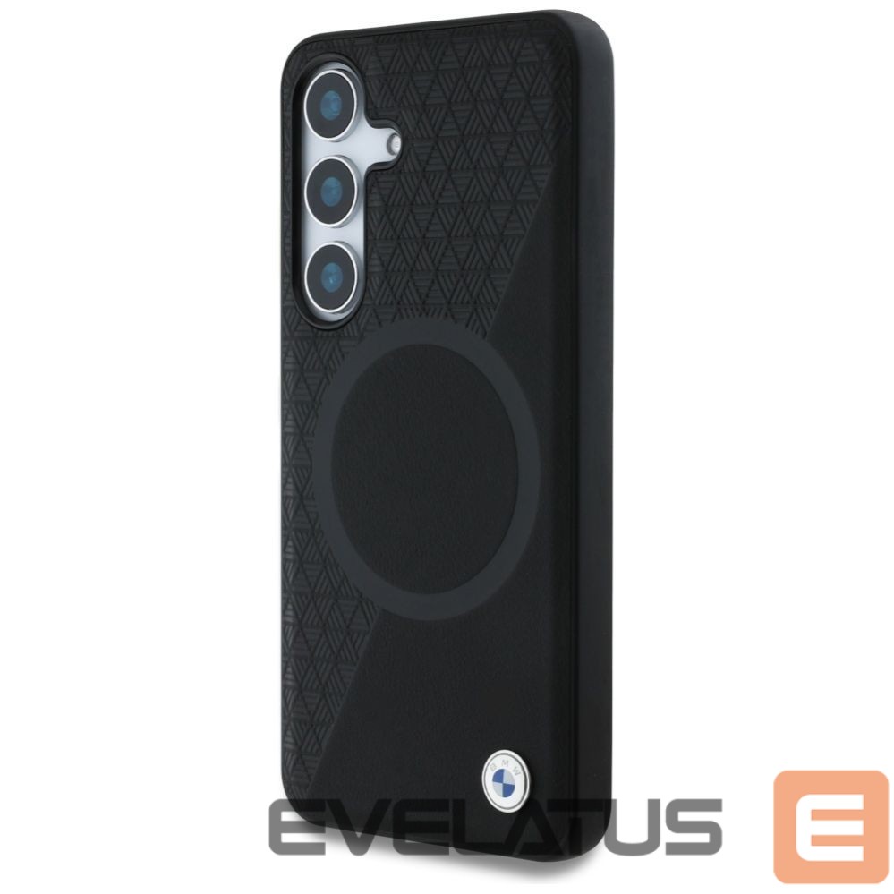 Kitos prekės BMW BMW Leather Half Textured MagSafe Case for Samsung Galaxy S25 - Black