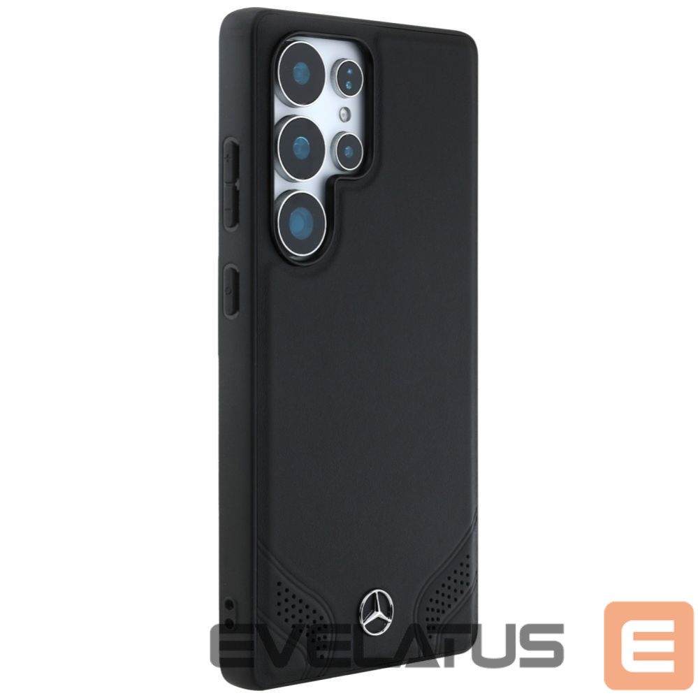 Kitos prekės Mercedes-Benz Mercedes Leather Curved Stitches Case for Samsung Galaxy S25 Ultra - Black