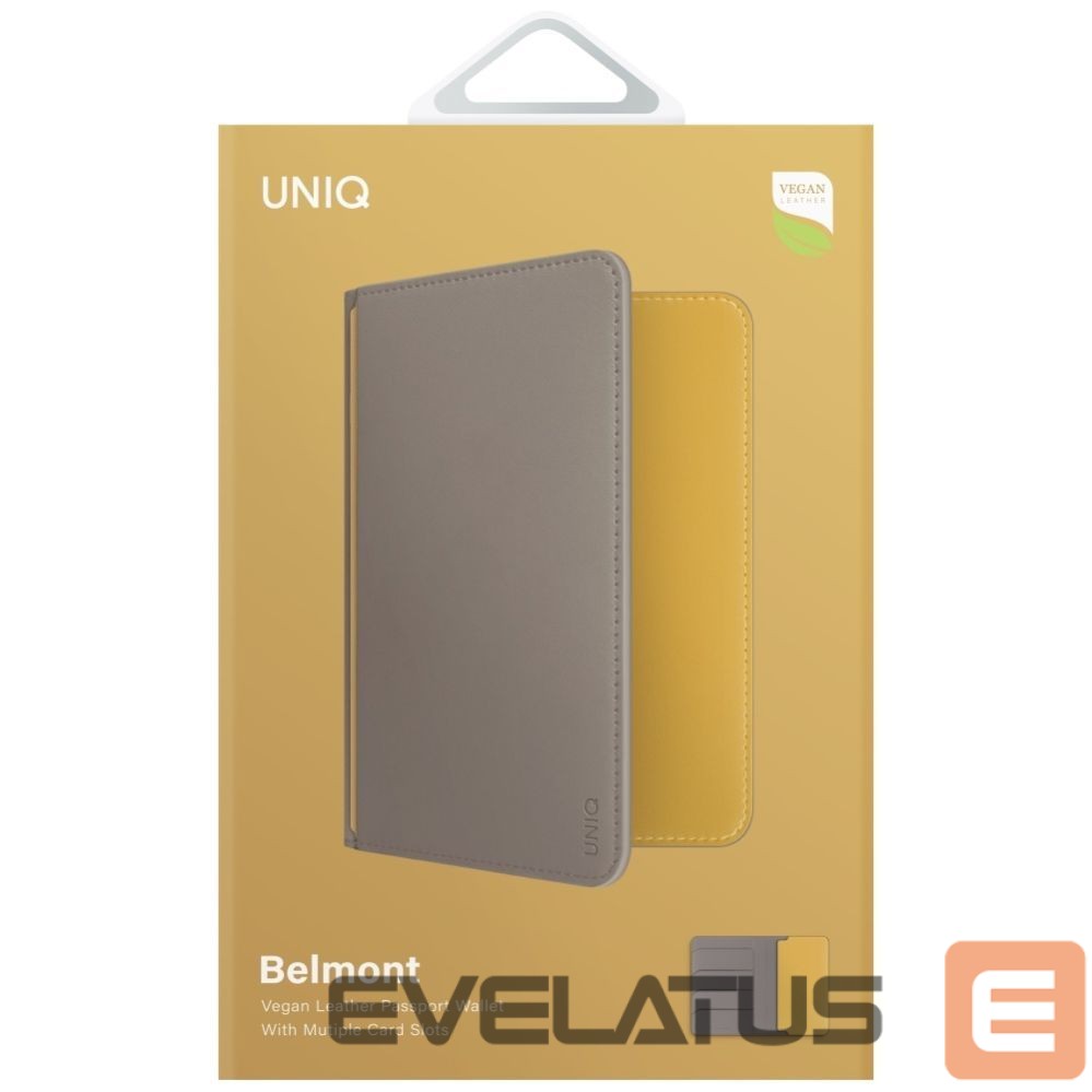 Kitos prekės UNIQ Uniq Belmont RFID Blocking Passport Case - Grey/Yellow