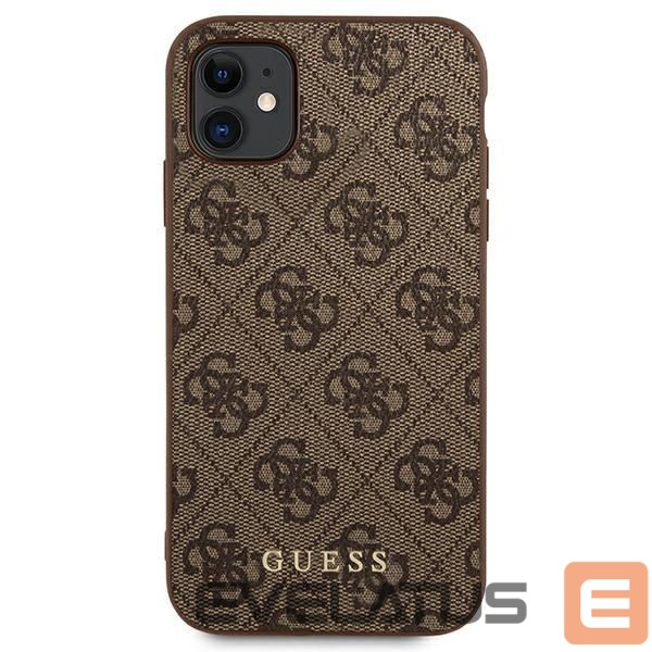 Kitos prekės Guess Guess 4G Metal Gold Logo Case for iPhone 11 / Xr 6.1" - Brown