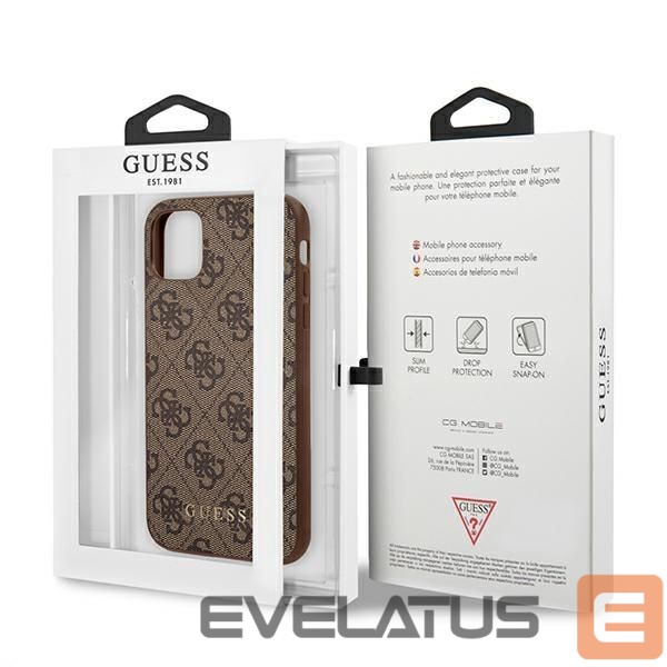 Kitos prekės Guess Guess 4G Metal Gold Logo Case for iPhone 11 / Xr 6.1" - Brown