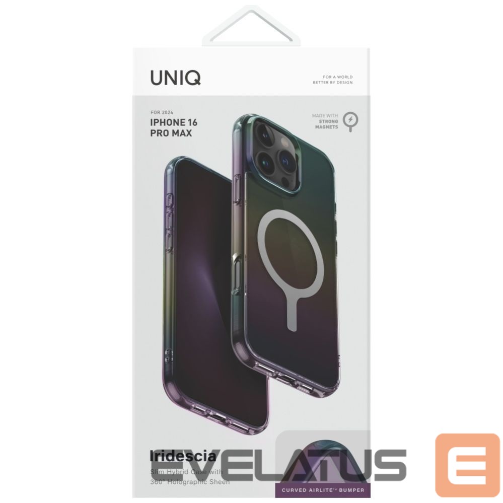 Kitos prekės UNIQ Uniq Iridescia Magclick Charging Case for iPhone 16 Pro Max - Black