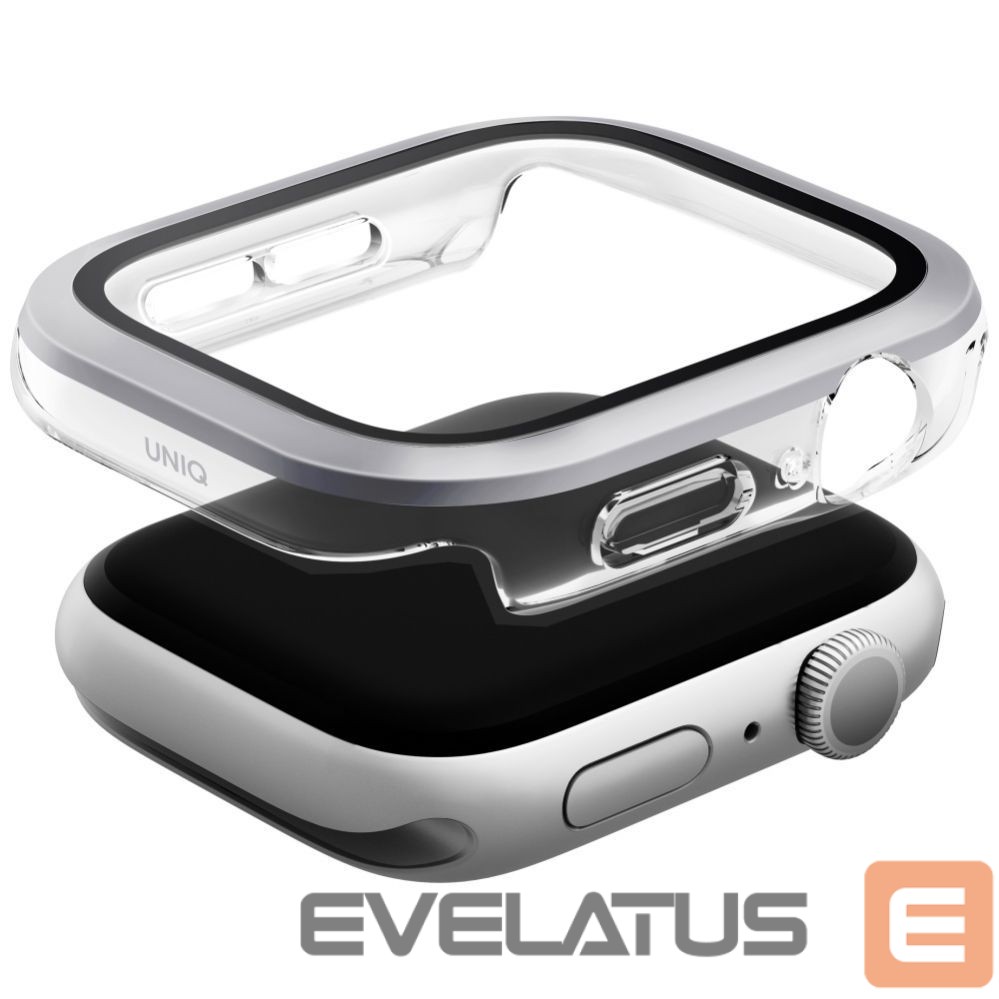 Kitos prekės UNIQ Uniq Voute tempered glass case for Apple Watch 10 46 mm - silver