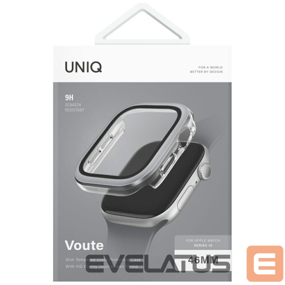 Kitos prekės UNIQ Uniq Voute tempered glass case for Apple Watch 10 46 mm - silver