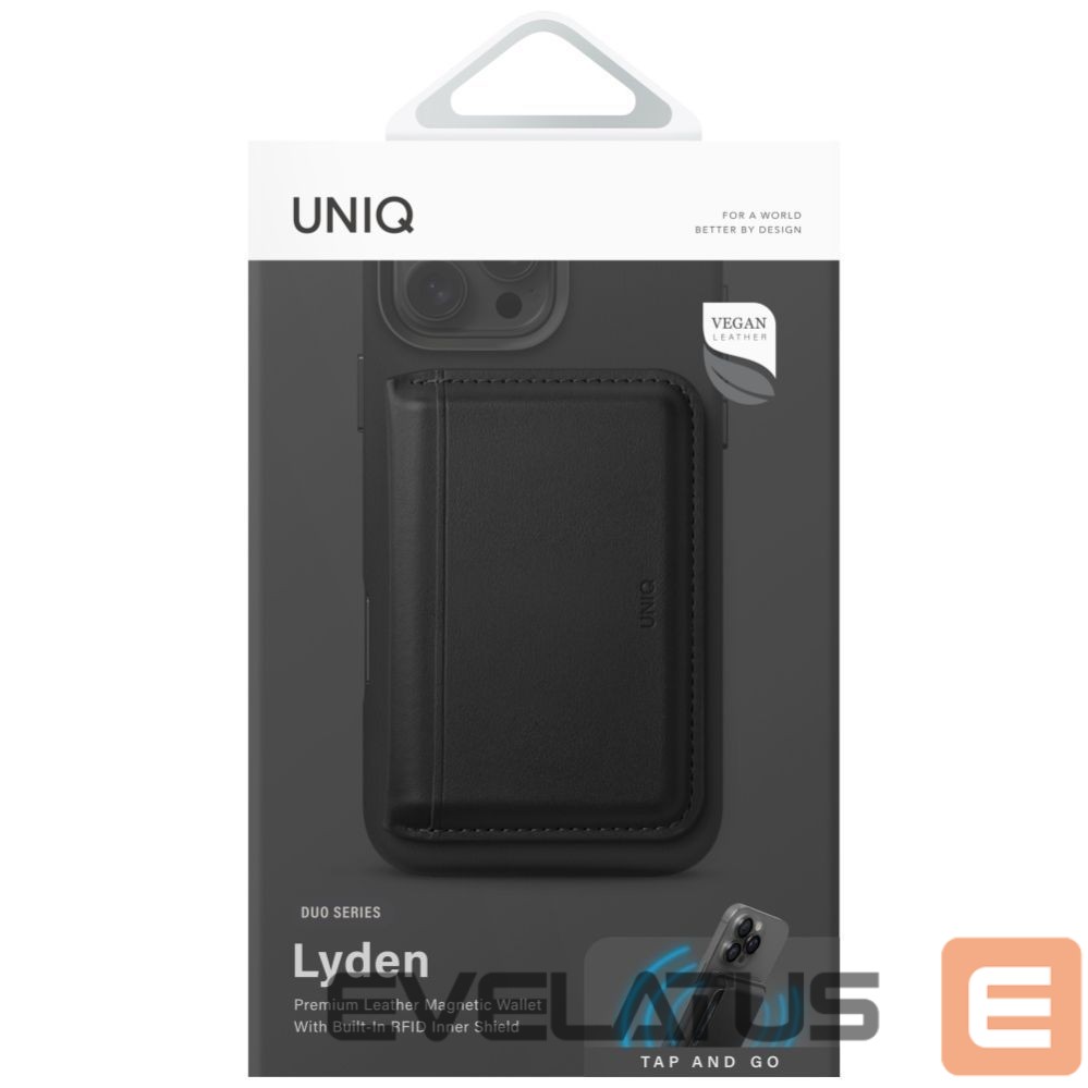 Kitos prekės UNIQ Uniq Lyden DS RFID Magnetic Wallet with Phone Stand - Black
