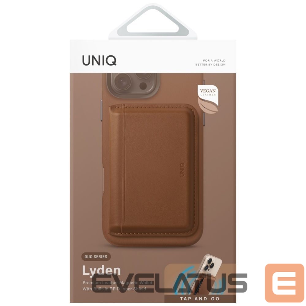 Kitos prekės UNIQ Uniq Lyden DS RFID Magnetic Wallet with Phone Stand - Brown