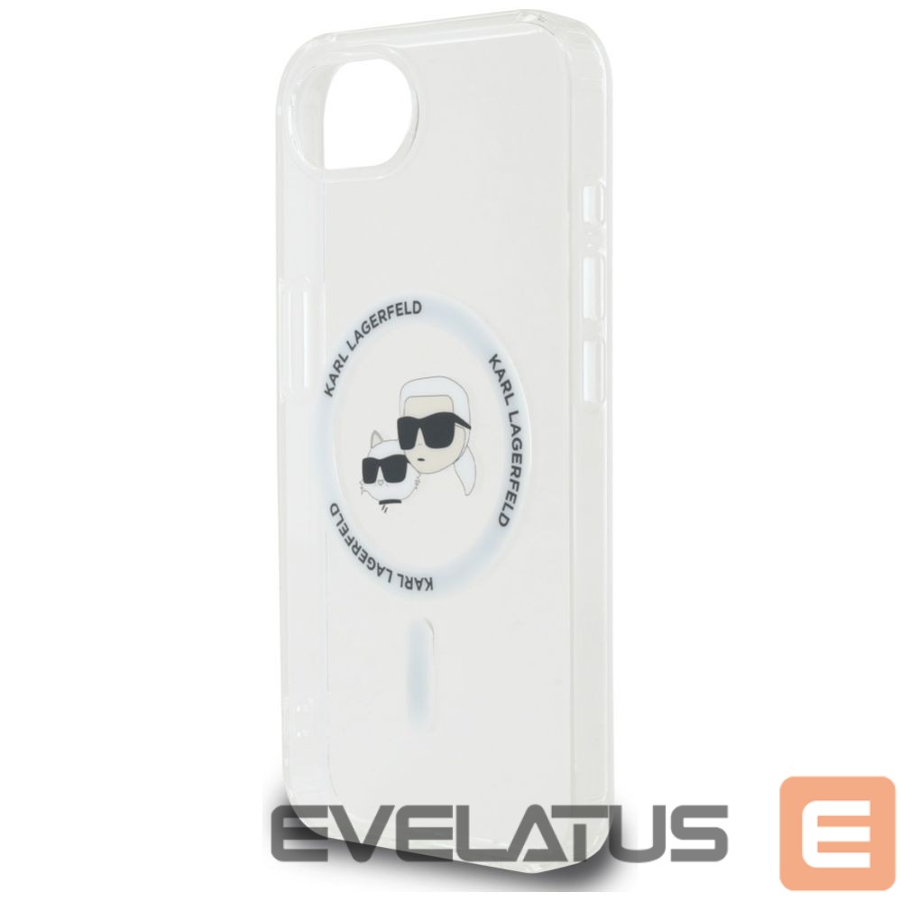 Kitos prekės Karl Lagerfeld Karl Lagerfeld IML Metal Karl & Choupette Heads MagSafe iPhone 16e Case - White