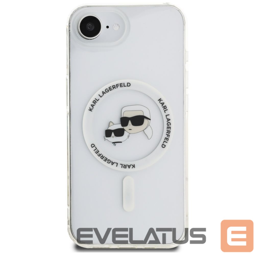 Kitos prekės Karl Lagerfeld Karl Lagerfeld IML Metal Karl & Choupette Heads MagSafe iPhone 16e Case - White
