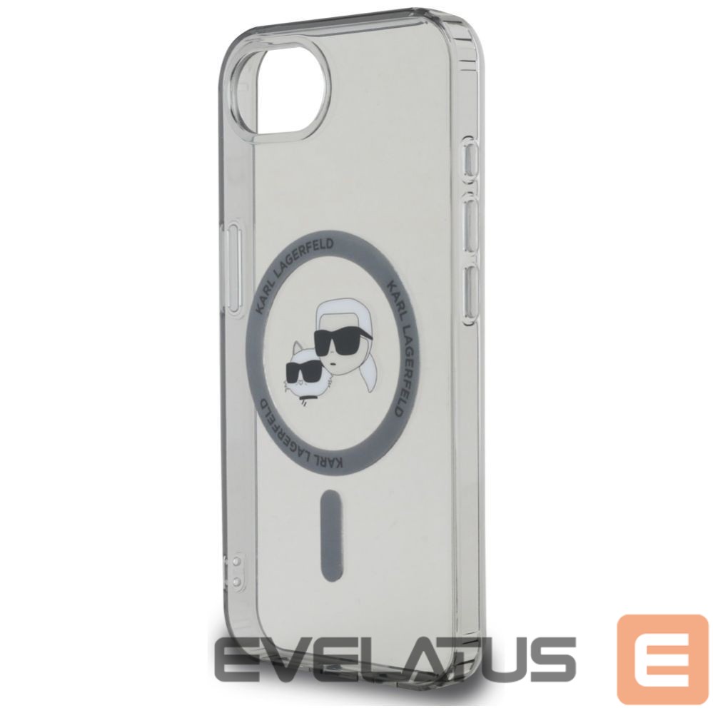 Kitos prekės Karl Lagerfeld Karl Lagerfeld IML Metal Karl & Choupette Heads MagSafe iPhone 16e Case - Black