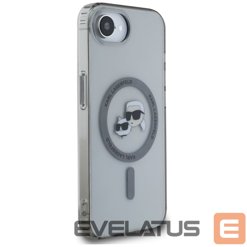 Kitos prekės Karl Lagerfeld Karl Lagerfeld IML Metal Karl & Choupette Heads MagSafe iPhone 16e Case - Black