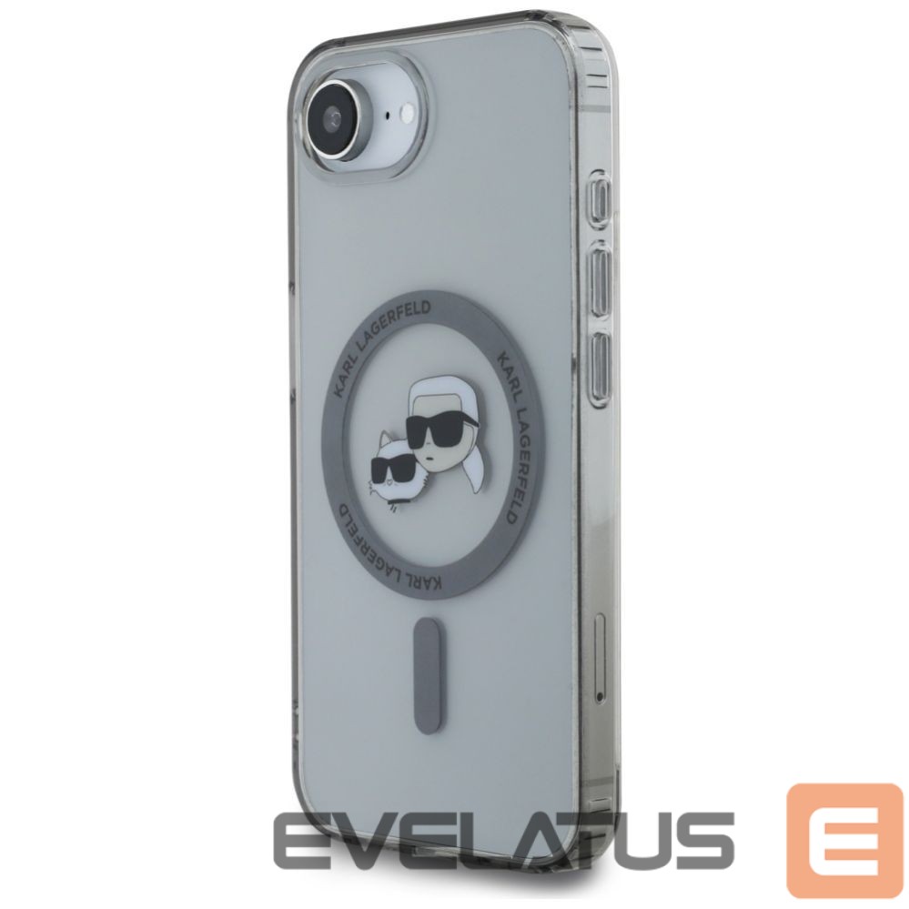 Kitos prekės Karl Lagerfeld Karl Lagerfeld IML Metal Karl & Choupette Heads MagSafe iPhone 16e Case - Black
