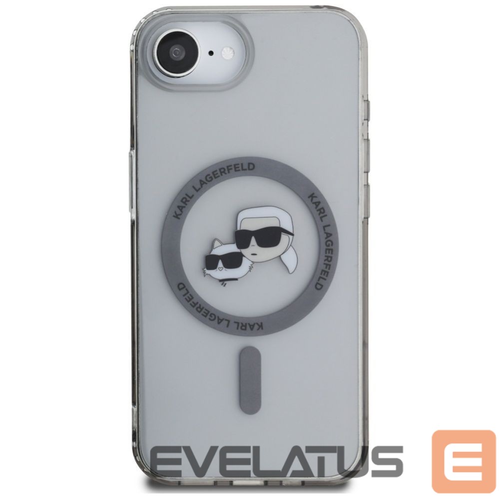 Kitos prekės Karl Lagerfeld Karl Lagerfeld IML Metal Karl & Choupette Heads MagSafe iPhone 16e Case - Black