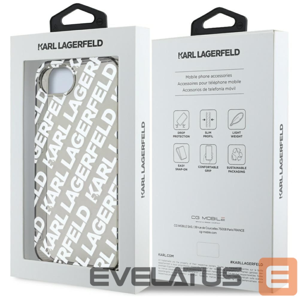 Kitos prekės Karl Lagerfeld Karl Lagerfeld IML Repeat Logo case for iPhone 16e - silver