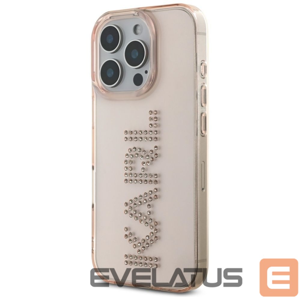 Kitos prekės Karl Lagerfeld Karl Lagerfeld IML Rhinestones Logo iPhone 16 Pro Max Case - Pink