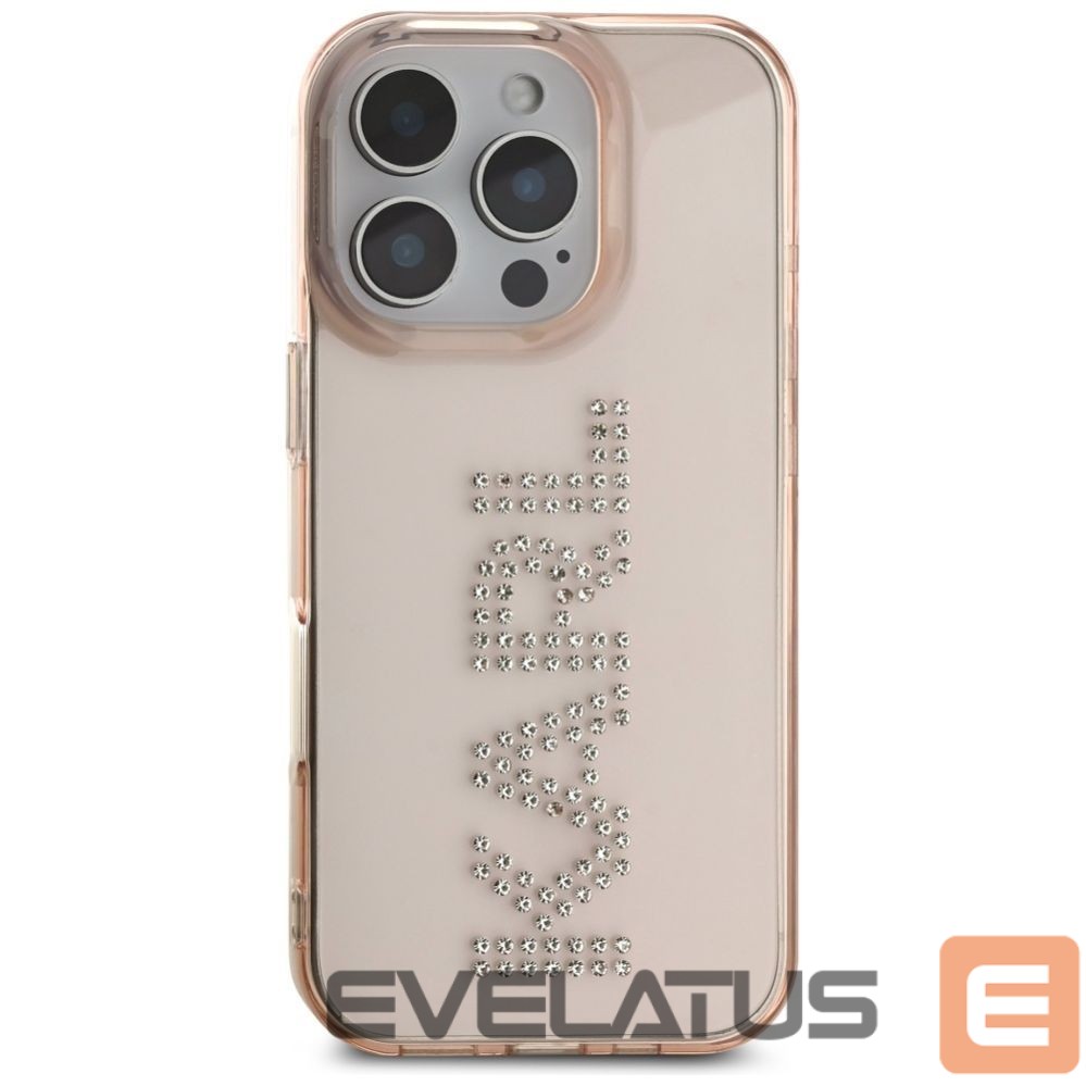 Kitos prekės Karl Lagerfeld Karl Lagerfeld IML Rhinestones Logo iPhone 16 Pro Max Case - Pink