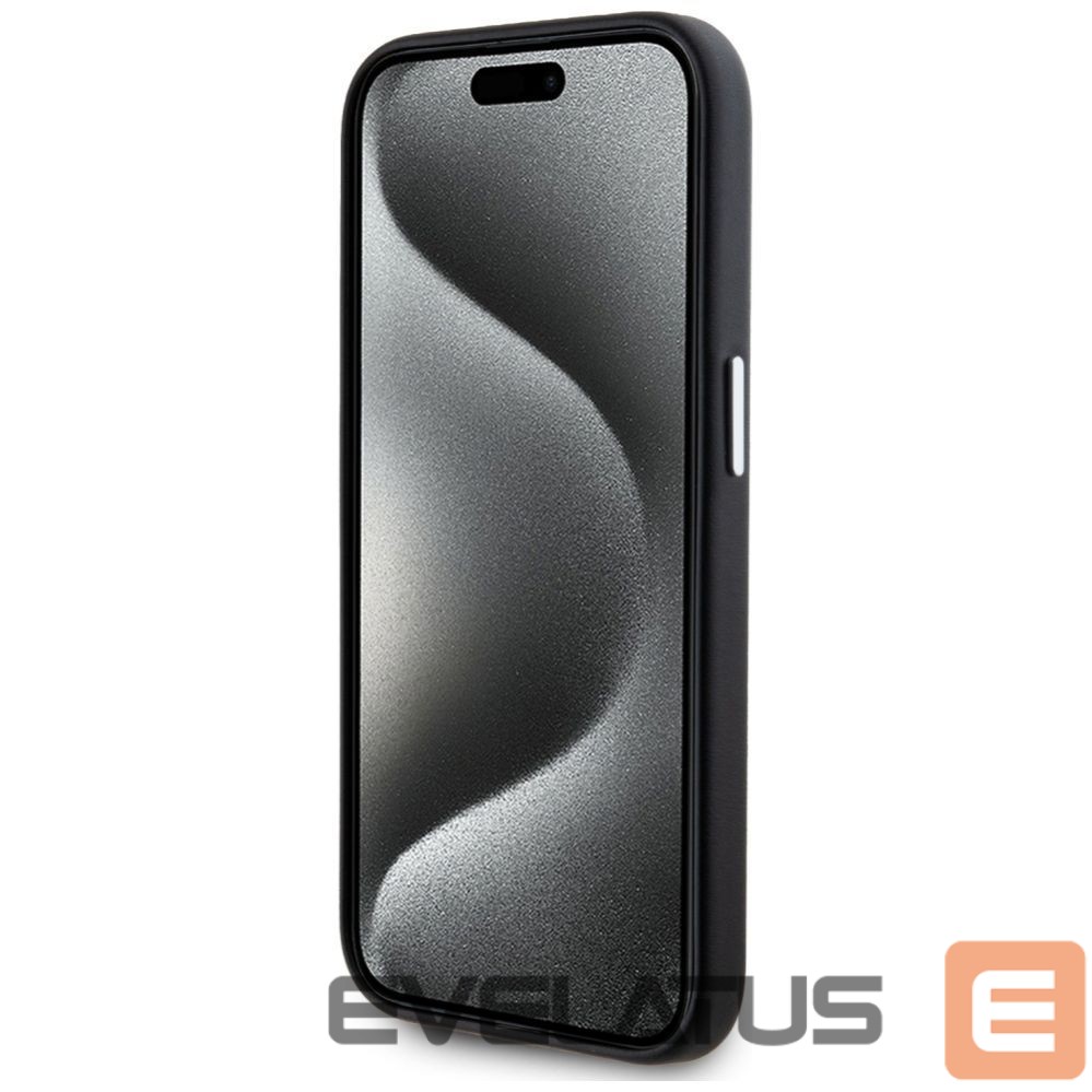 Kitos prekės Karl Lagerfeld Karl Lagerfeld FW Metal Plate MagSafe iPhone 15 Pro Max Case - Black