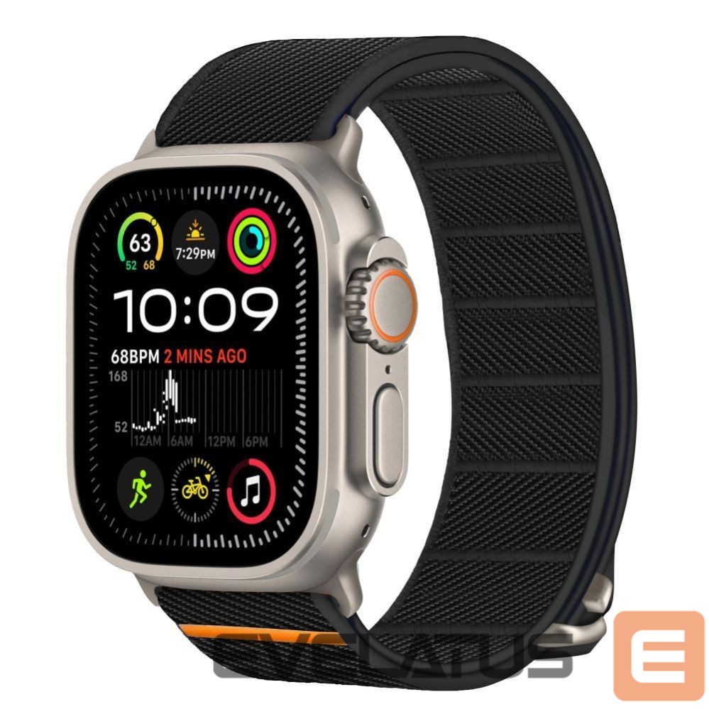 Kitos prekės Tech-Protect Tech-Protect Nylon Slip Strap for Apple Watch 44 / 45 / 46 / 49 mm - Black