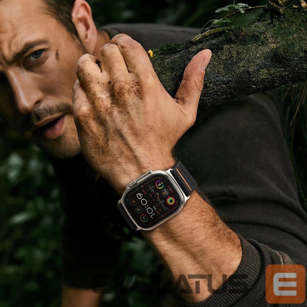 Kitos prekės Tech-Protect Tech-Protect Nylon Slip Strap for Apple Watch 44 / 45 / 46 / 49 mm - Black