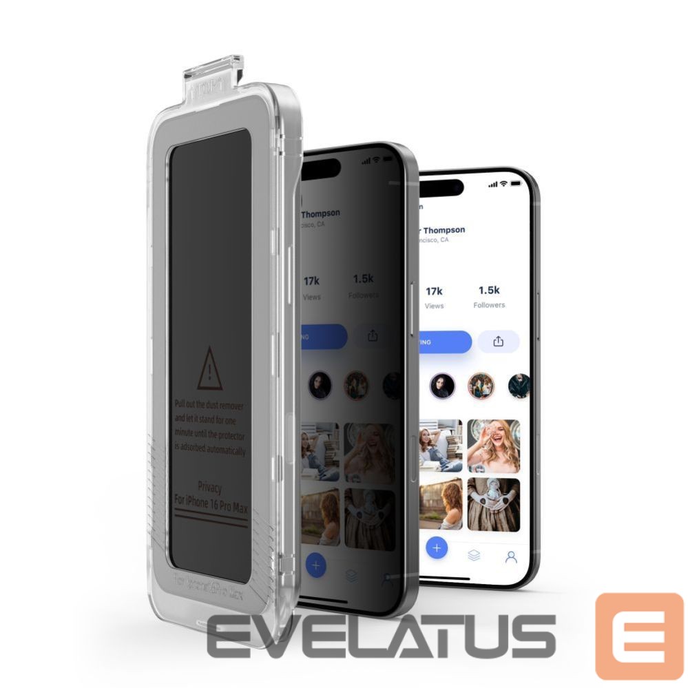 Kitos prekės Tech-Protect Tech-Protect Quick Set Spy+ Privacy Glass 2-pack for iPhone 16 Pro Max