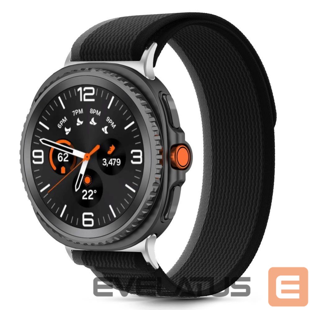 Kitos prekės Tech-Protect Tech-Protect Nylon Stripe Strap for Samsung Galaxy Watch 40/44/46 mm - Black and Orange