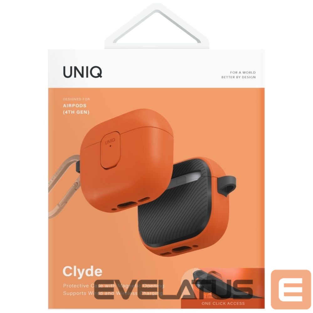 Kitos prekės UNIQ Uniq Clyde Lock Case for AirPods 4 - Orange
