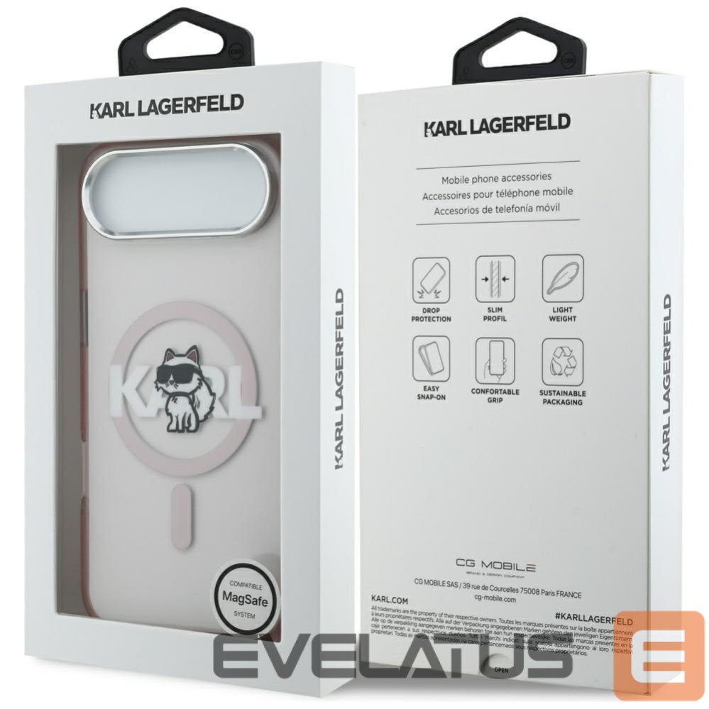 Kitos prekės Karl Lagerfeld Karl Lagerfeld IML Choupette Sketch Logo MagSafe Case for iPhone 17 Air - Pink