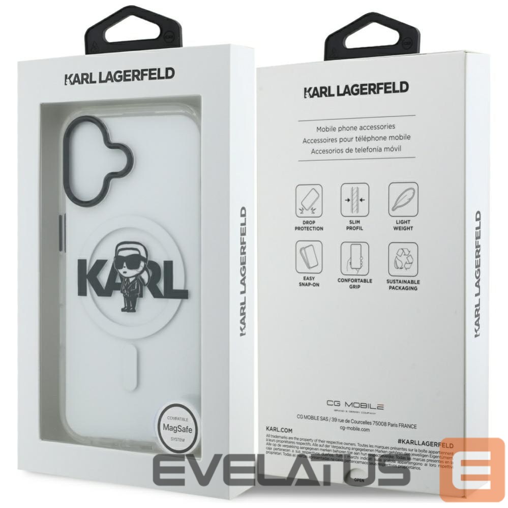 Kitos prekės Karl Lagerfeld Karl Lagerfeld IML Karl Sketch Logo MagSafe Case for iPhone 17 - Transparent