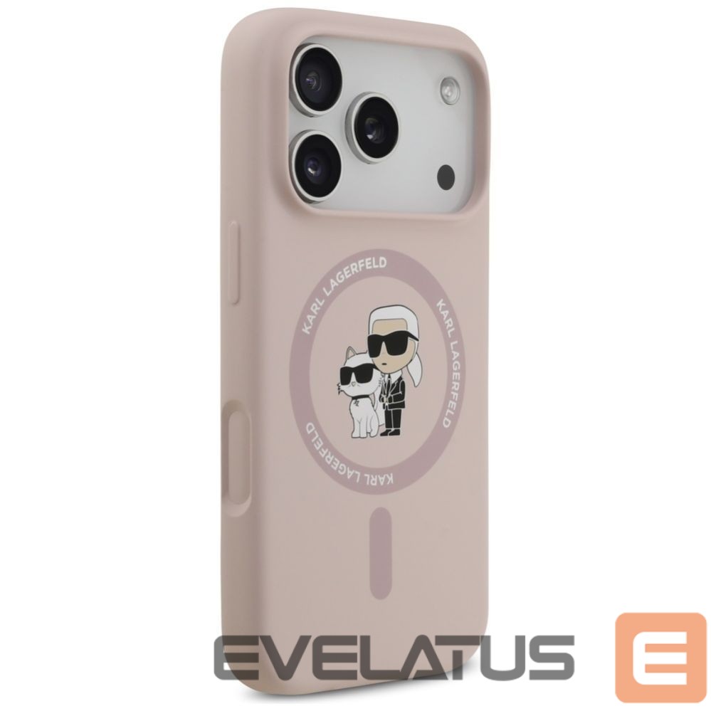Kitos prekės Karl Lagerfeld Karl Lagerfeld Silicone Karl&Choupette Ring MagSafe Case for iPhone 17 Pro - Pink