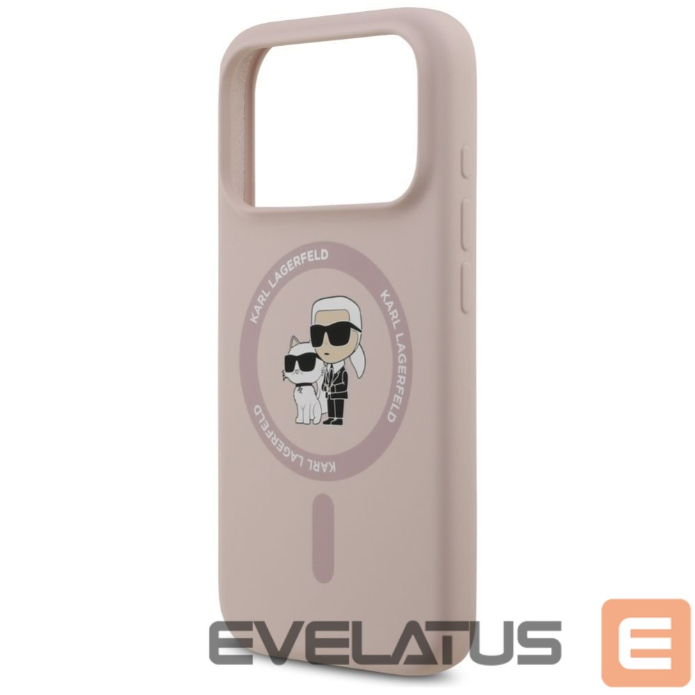 Kitos prekės Karl Lagerfeld Karl Lagerfeld Silicone Karl&Choupette Ring MagSafe Case for iPhone 17 Pro - Pink